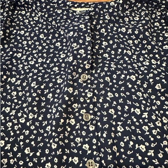 Loft Women's Casual Summer Blouse Navy Blue and White Size XL Chic Workwear - Picture 5 of 7